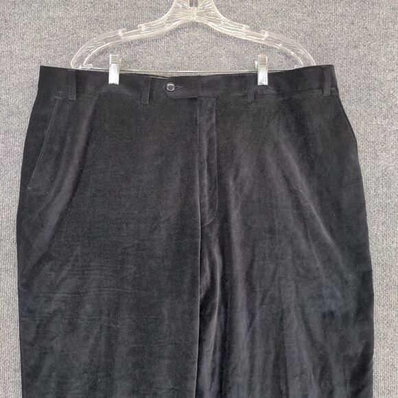 Sean John Men's Dress Pants Size 40x32 Black Flat Front Slash Pocket Cotton - Picture 3 of 10